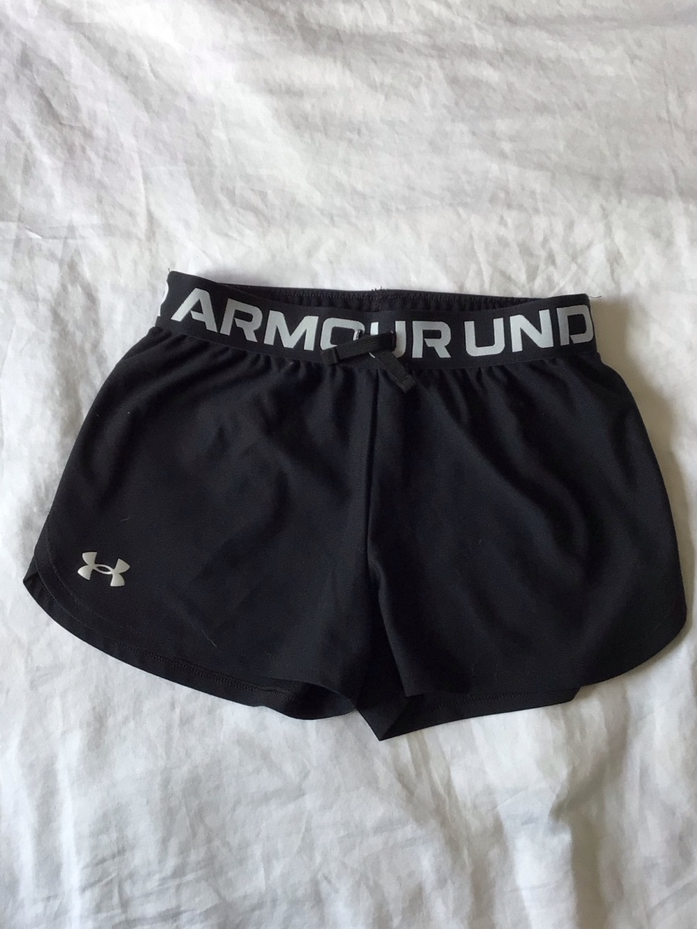 Under Armour Black Women’s / Youth Athletic Logo Waistband Shorts